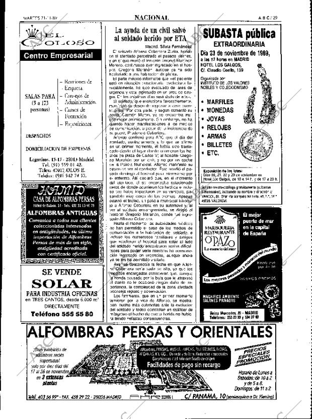 ABC MADRID 21-11-1989 página 29