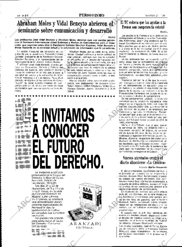 ABC MADRID 21-11-1989 página 64