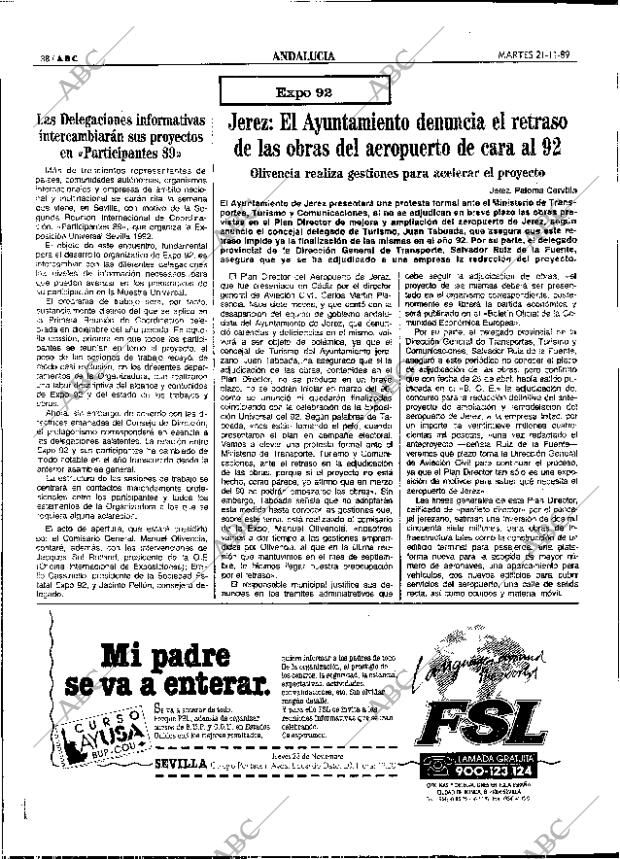 ABC SEVILLA 21-11-1989 página 38