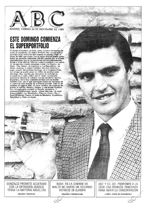 ABC MADRID 24-11-1989 página 1