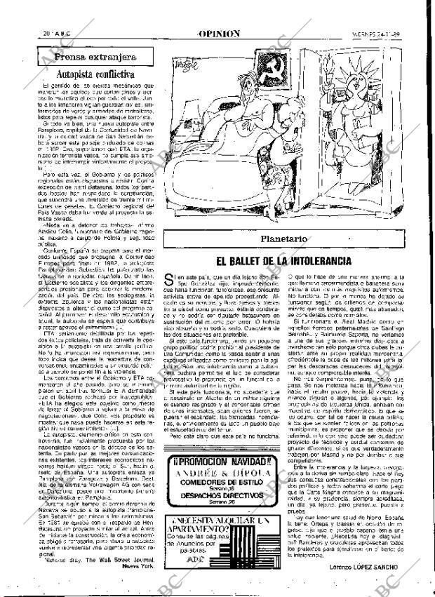 ABC MADRID 24-11-1989 página 20