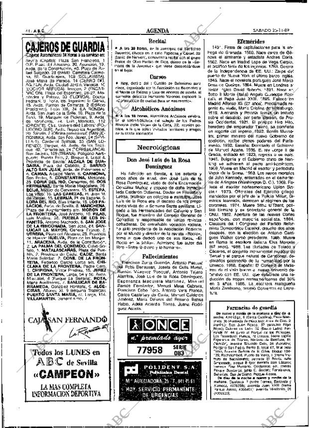 ABC SEVILLA 25-11-1989 página 44