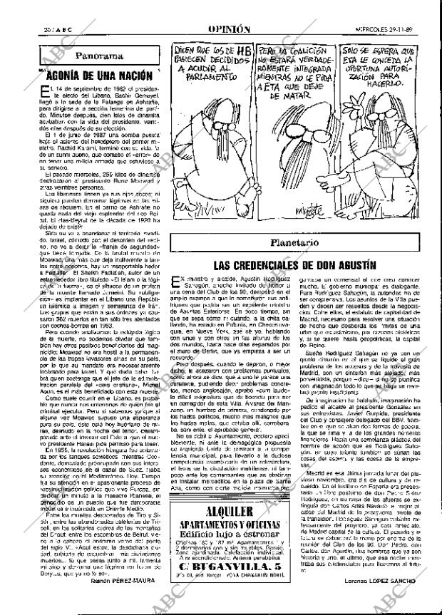 ABC MADRID 29-11-1989 página 20