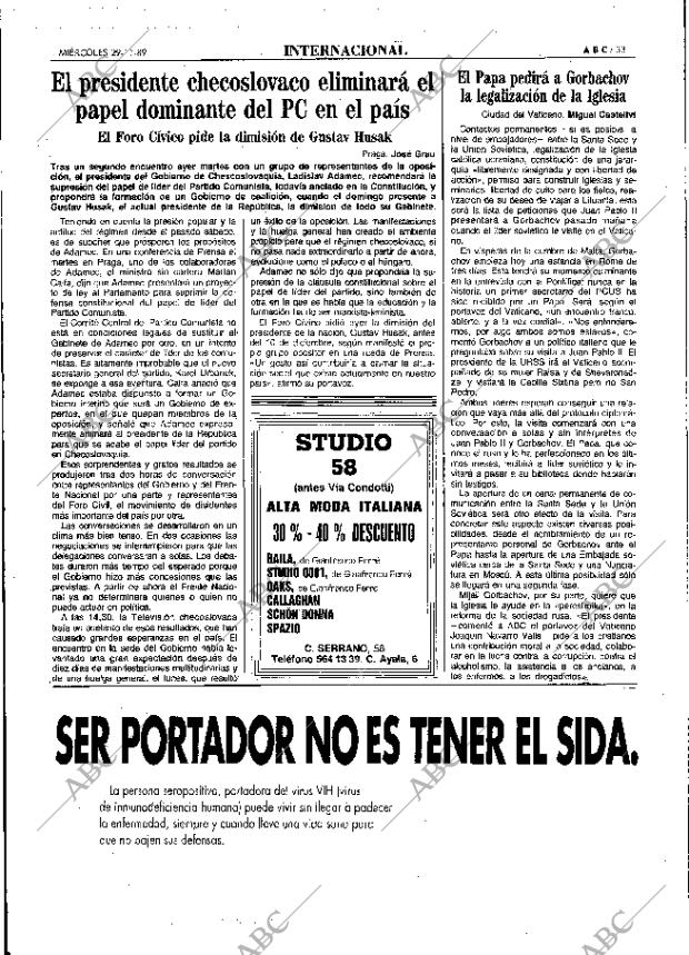 ABC MADRID 29-11-1989 página 33