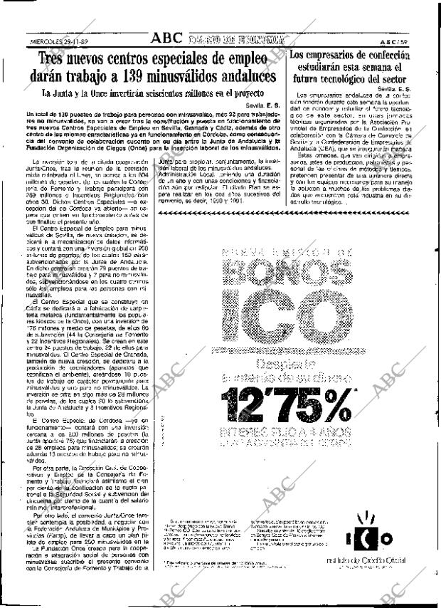 ABC SEVILLA 29-11-1989 página 59
