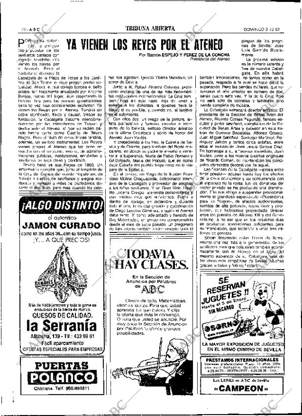 ABC SEVILLA 03-12-1989 página 74
