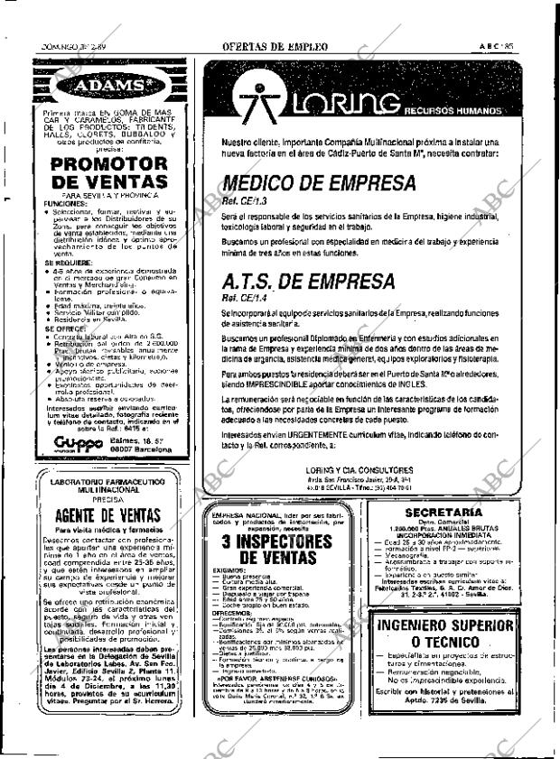 ABC SEVILLA 03-12-1989 página 85