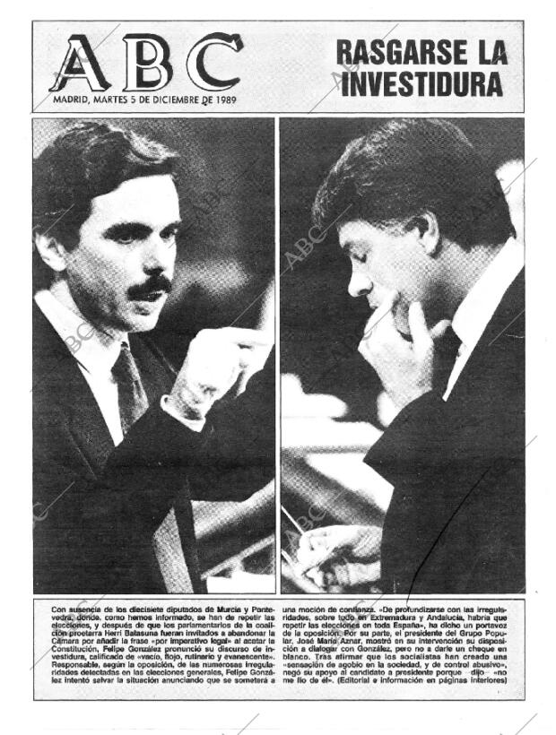 ABC MADRID 05-12-1989 página 1