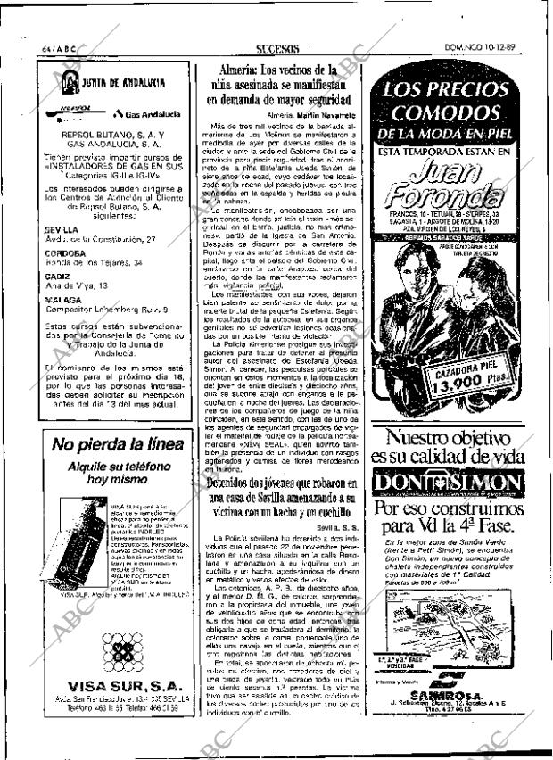 ABC SEVILLA 10-12-1989 página 64