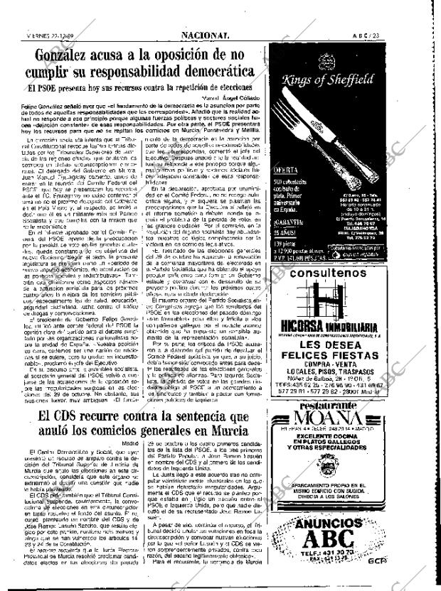 ABC MADRID 22-12-1989 página 23