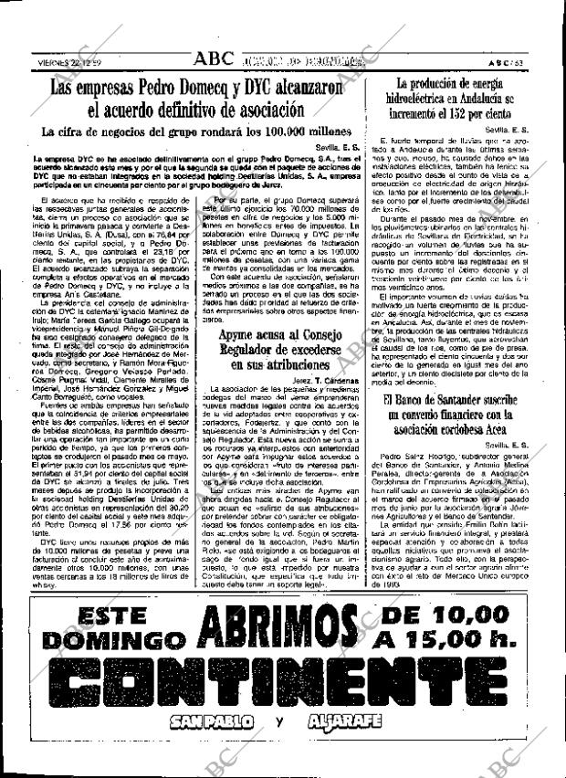 ABC SEVILLA 22-12-1989 página 63