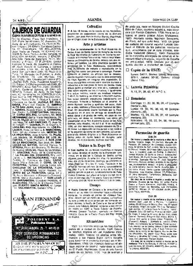 ABC SEVILLA 24-12-1989 página 54