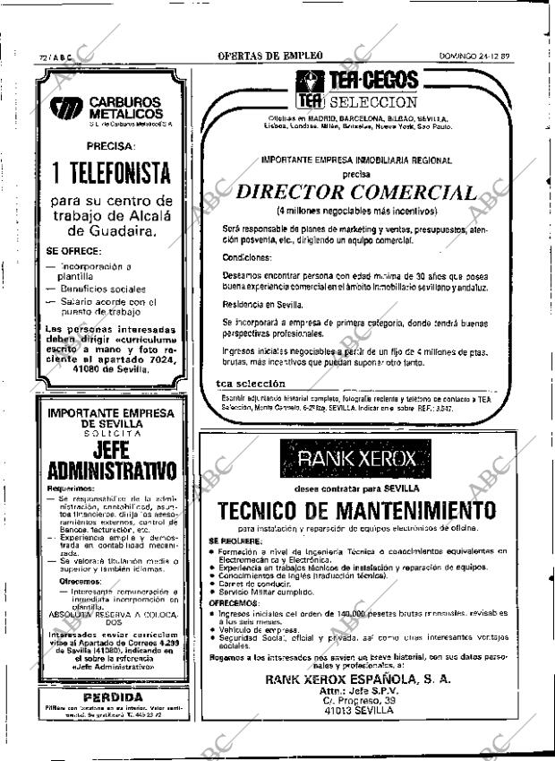 ABC SEVILLA 24-12-1989 página 72