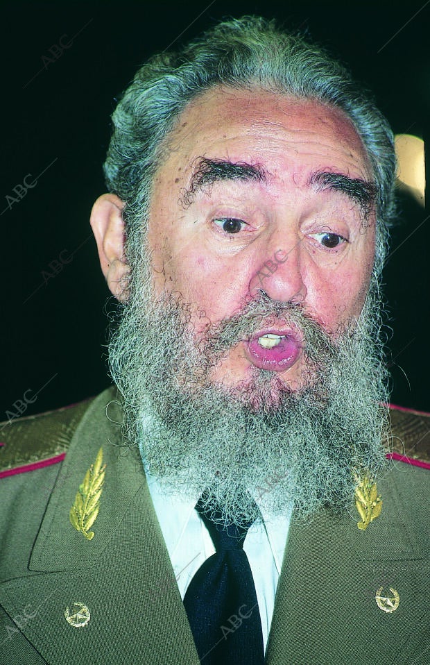 Fidel Castro durante una rueda de prensa