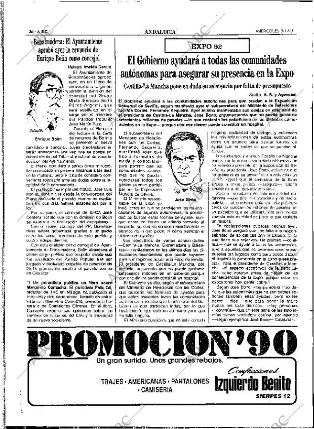 ABC SEVILLA 03-01-1990 página 26