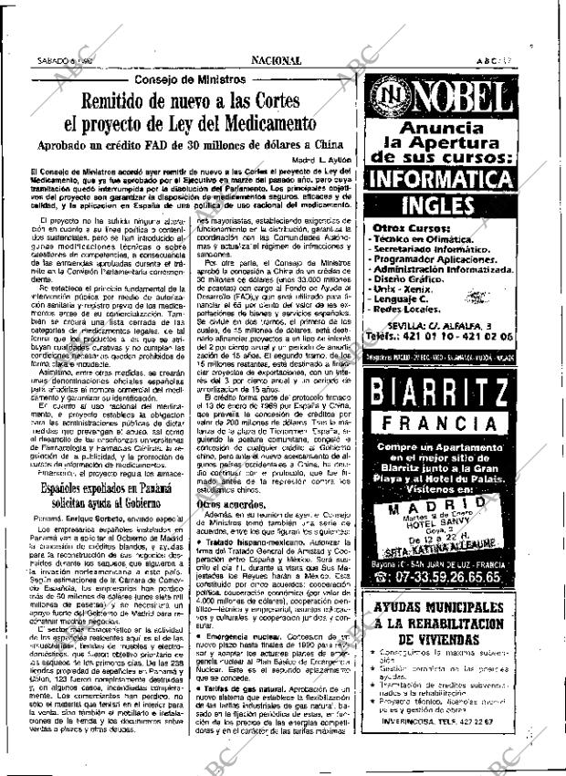 ABC SEVILLA 06-01-1990 página 17