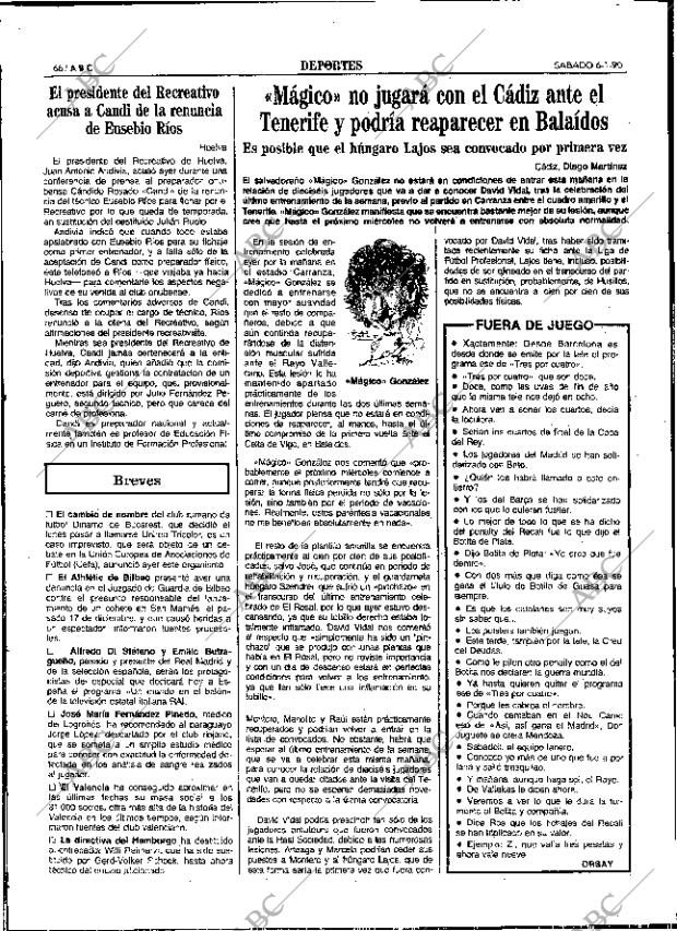 ABC SEVILLA 06-01-1990 página 74