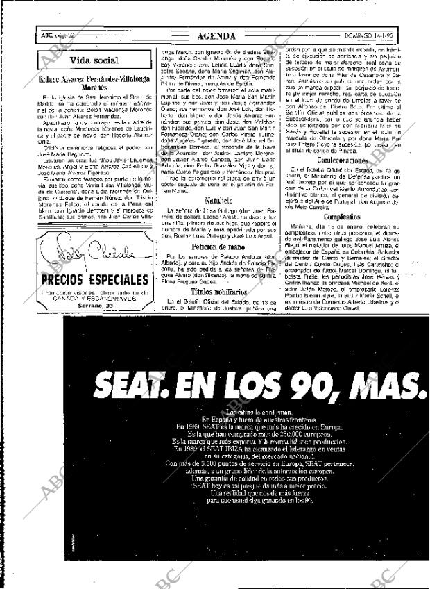 ABC MADRID 14-01-1990 página 52