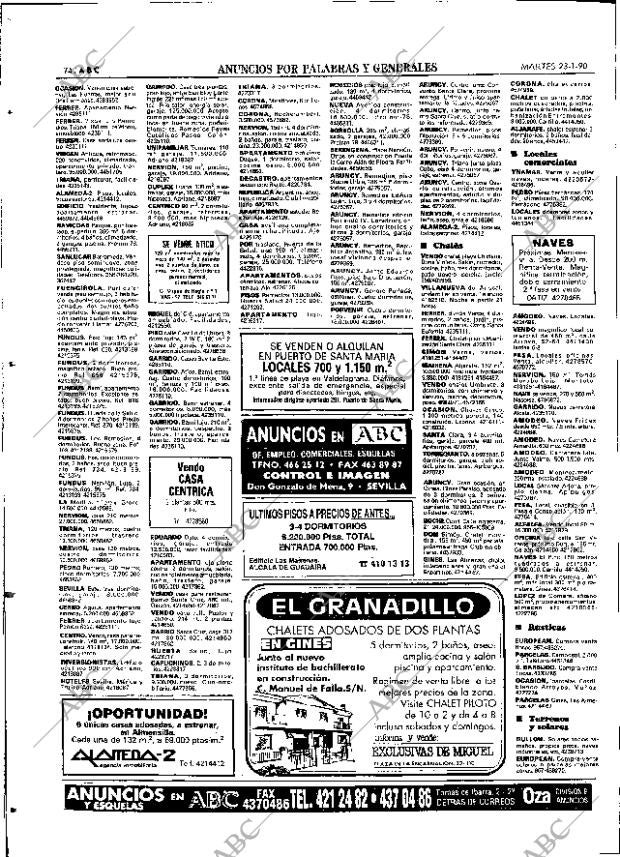 ABC SEVILLA 23-01-1990 página 74