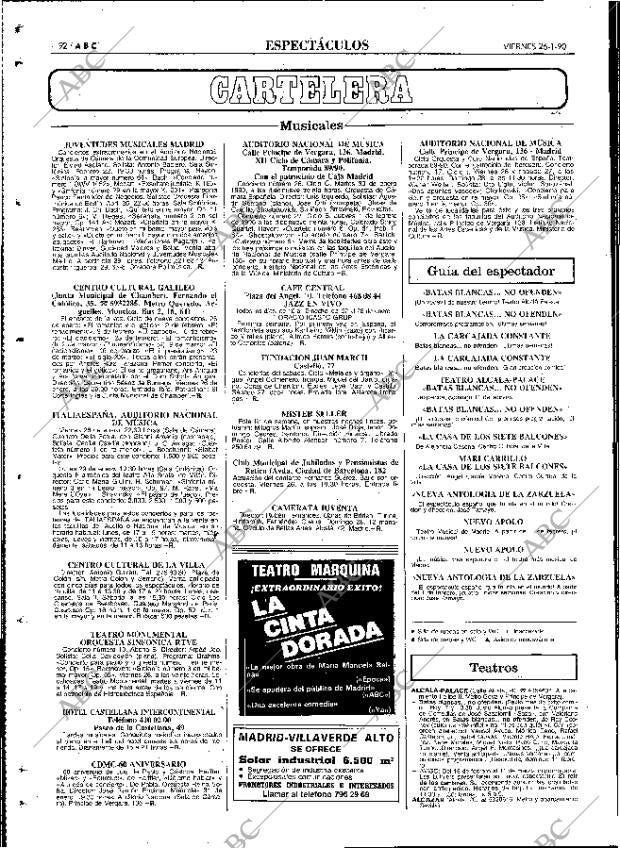 ABC MADRID 26-01-1990 página 92