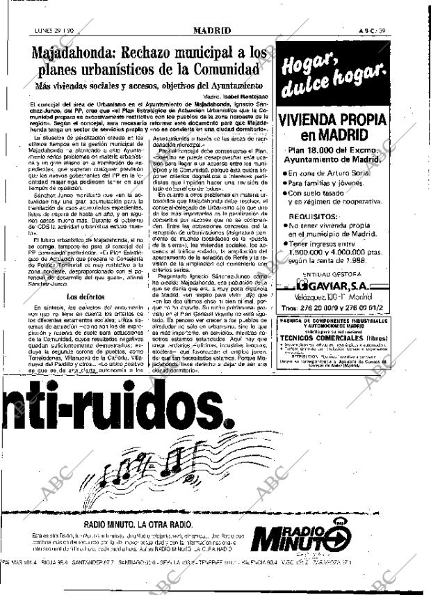 ABC MADRID 29-01-1990 página 39