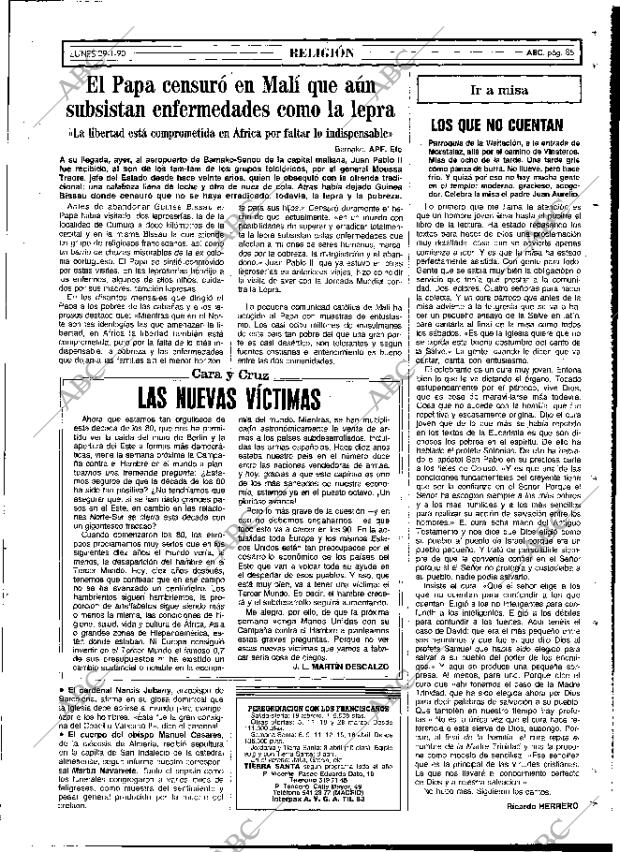 ABC MADRID 29-01-1990 página 85