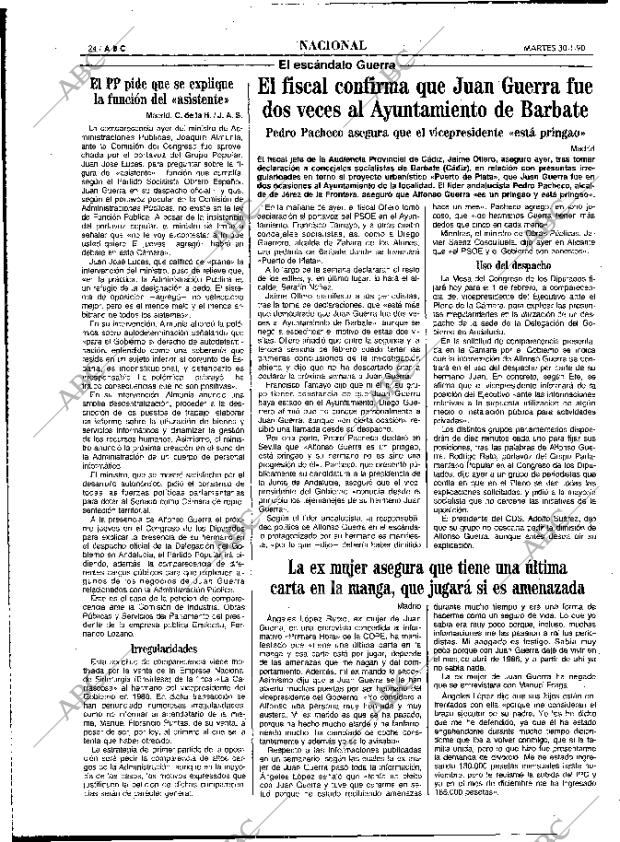 ABC MADRID 30-01-1990 página 24