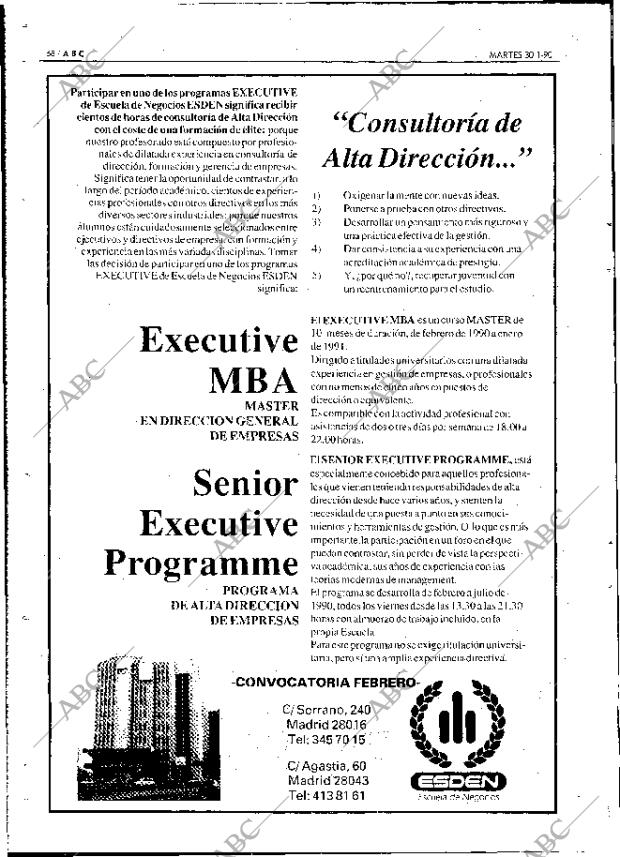 ABC MADRID 30-01-1990 página 68