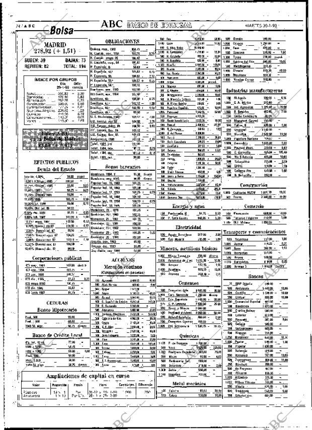 ABC MADRID 30-01-1990 página 74