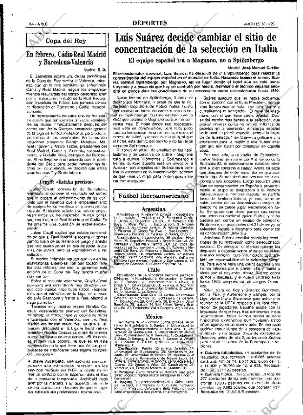 ABC MADRID 30-01-1990 página 84