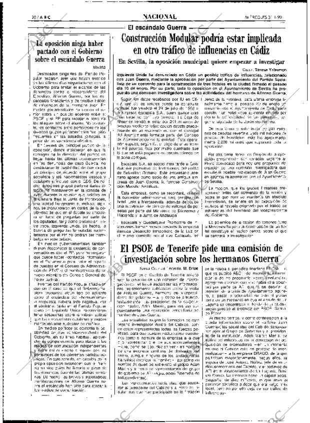 ABC MADRID 31-01-1990 página 20