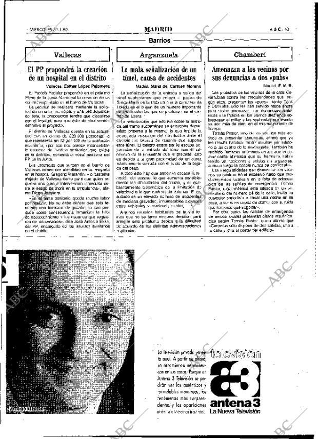 ABC MADRID 31-01-1990 página 43