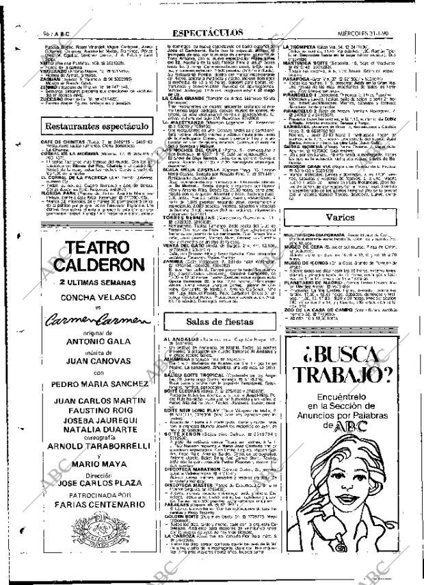 ABC MADRID 31-01-1990 página 96