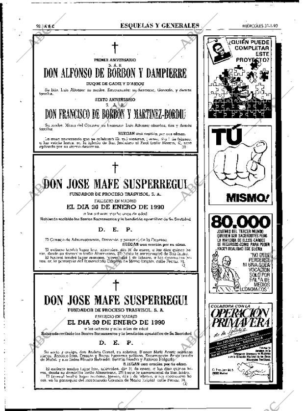 ABC MADRID 31-01-1990 página 98