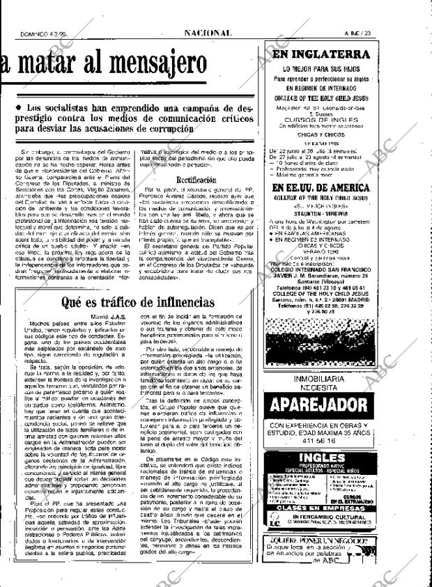 ABC MADRID 04-02-1990 página 23