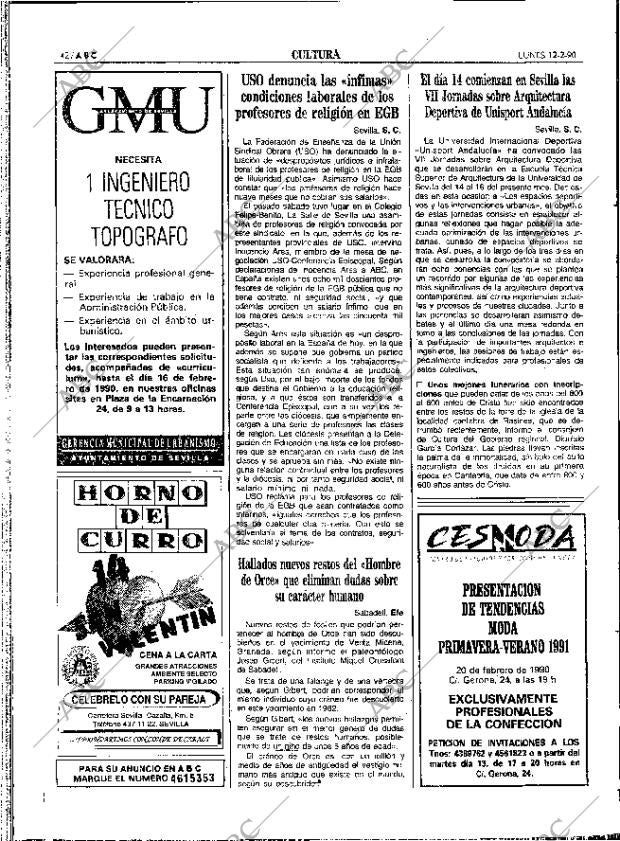 ABC SEVILLA 12-02-1990 página 42