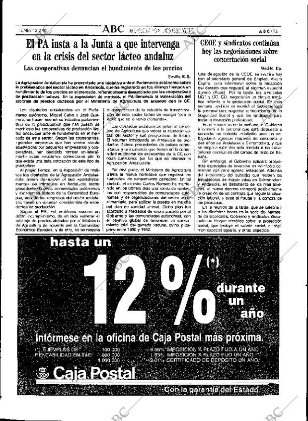 ABC SEVILLA 12-02-1990 página 73