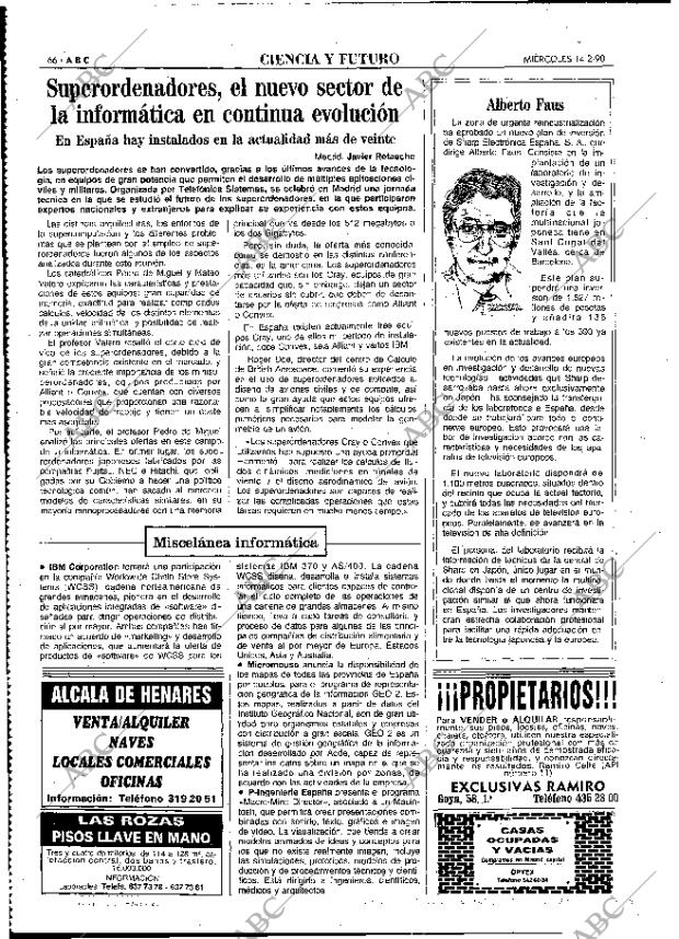 ABC MADRID 14-02-1990 página 66