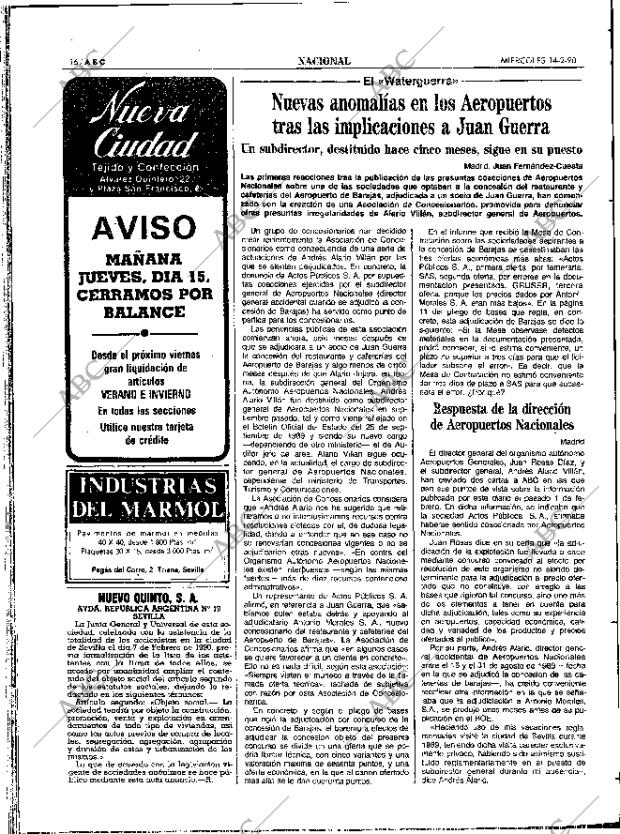 ABC SEVILLA 14-02-1990 página 16