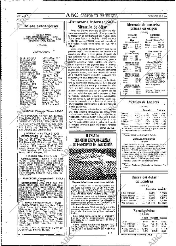 ABC MADRID 17-02-1990 página 82