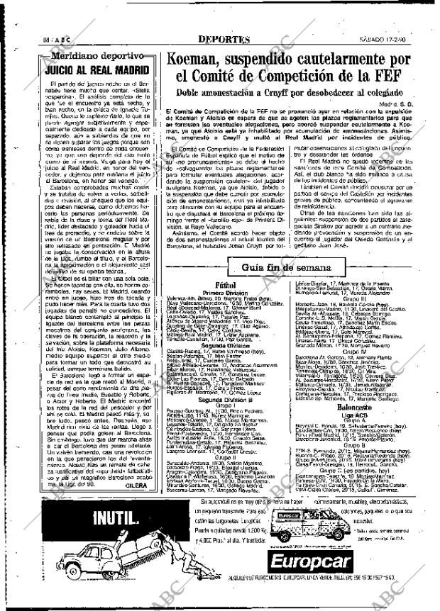 ABC MADRID 17-02-1990 página 88
