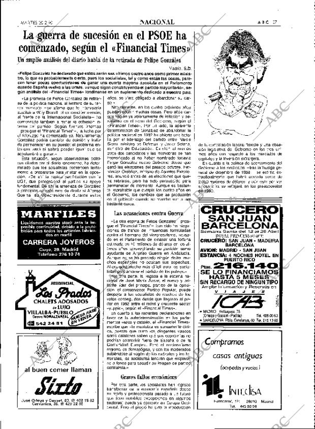 ABC MADRID 20-02-1990 página 27