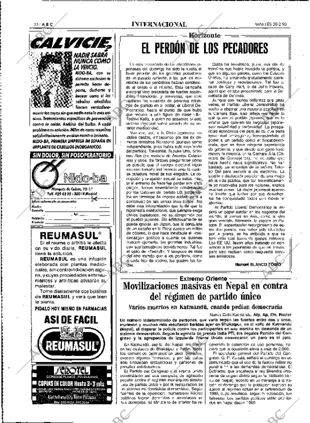 ABC MADRID 20-02-1990 página 30