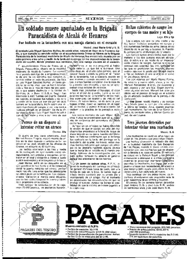 ABC MADRID 20-02-1990 página 64