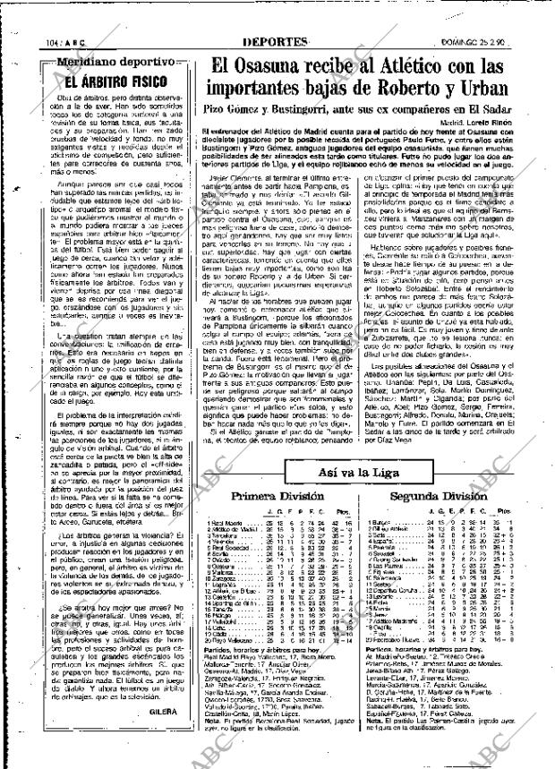 ABC MADRID 25-02-1990 página 104