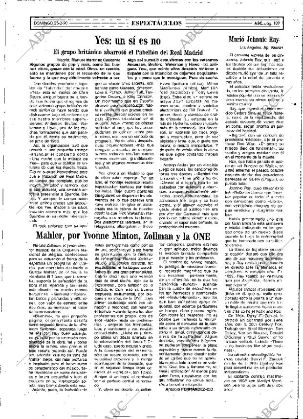 ABC MADRID 25-02-1990 página 109