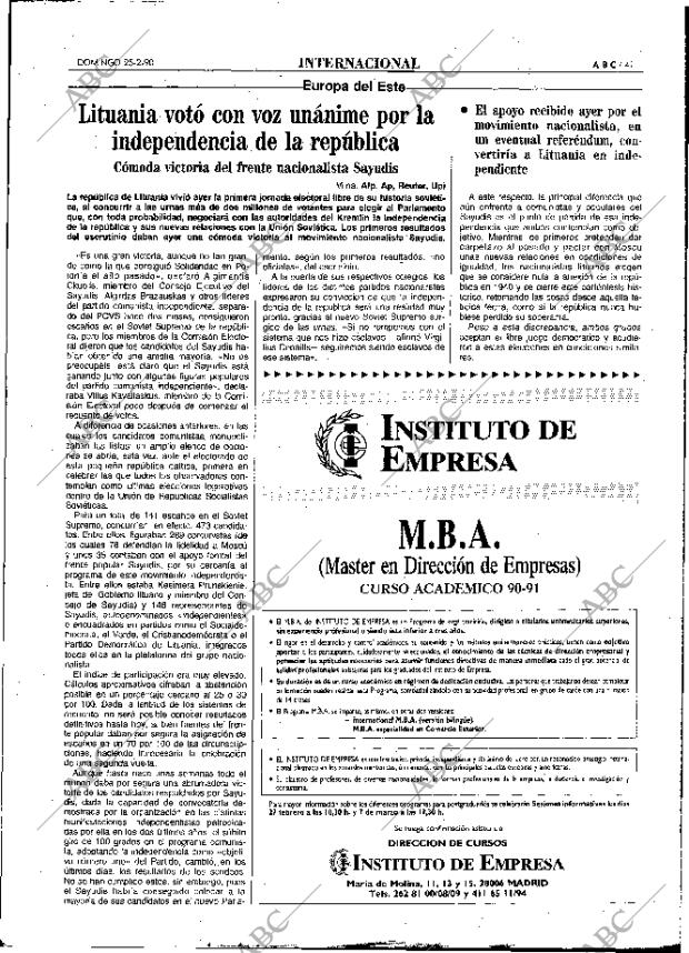 ABC MADRID 25-02-1990 página 41