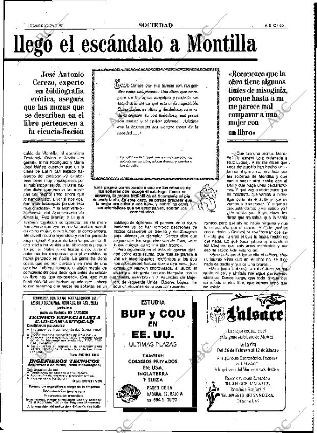 ABC MADRID 25-02-1990 página 65