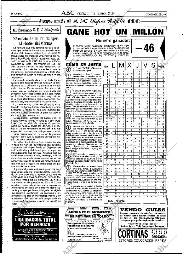 ABC MADRID 25-02-1990 página 84