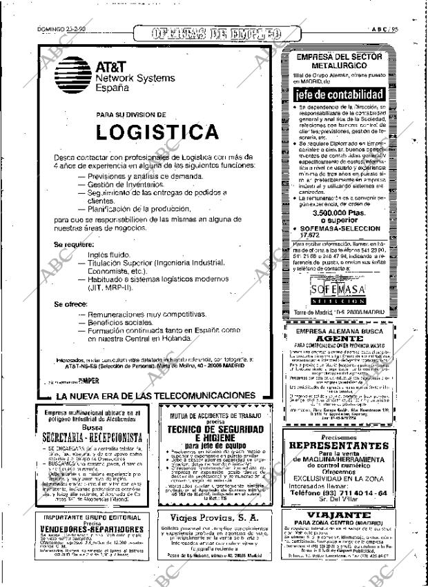 ABC MADRID 25-02-1990 página 95